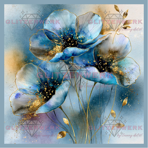 Himmelblaue Eleganz by Marli Forst 50x50cm 85 Farben