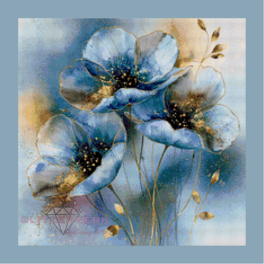Himmelblaue Eleganz by Marli Forst 50x50cm 85 Farben