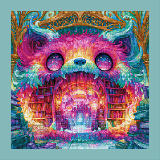 Der Wächter der Geschichten by Shiny Unicorn Ai 60x60cm 130 Farben