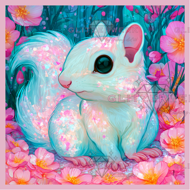 Kirschblütenhörnchen by Shiny Unicorn Ai 60x60cm 110 Farben