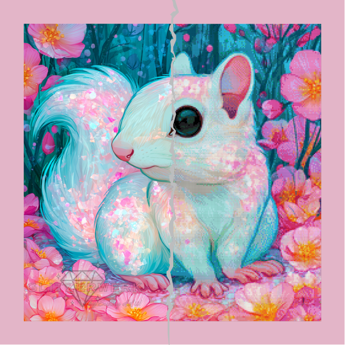 Kirschblütenhörnchen by Shiny Unicorn Ai 60x60cm 110 Farben