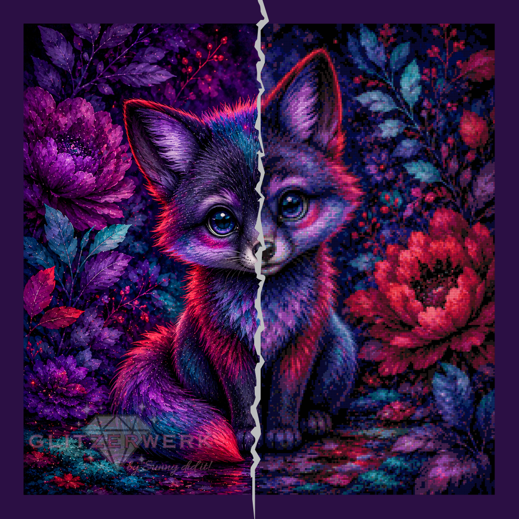 Violettes Flüstern by Tiki_DIAMONDS.ai 70x70cm 85 Farben