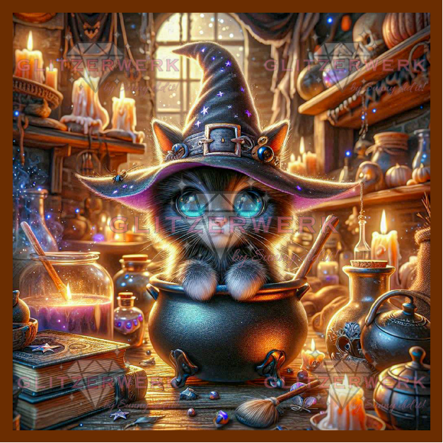 Kleine Hexenkatze by Lexxy.ai 60x60cm 90 Farben