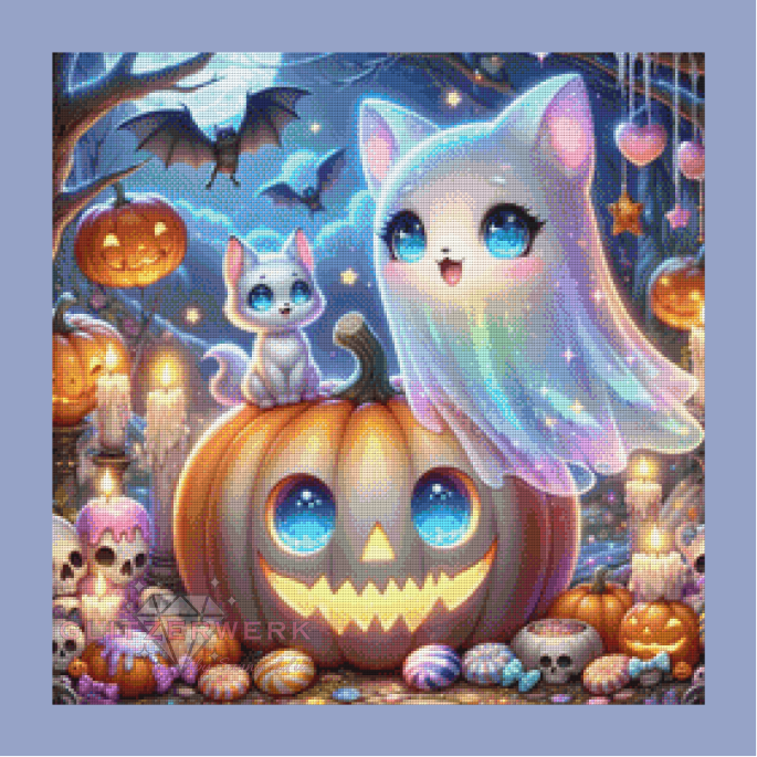 Kätzchen & Geisterpfote by Lexxy.ai 60x60cm 130 Farben