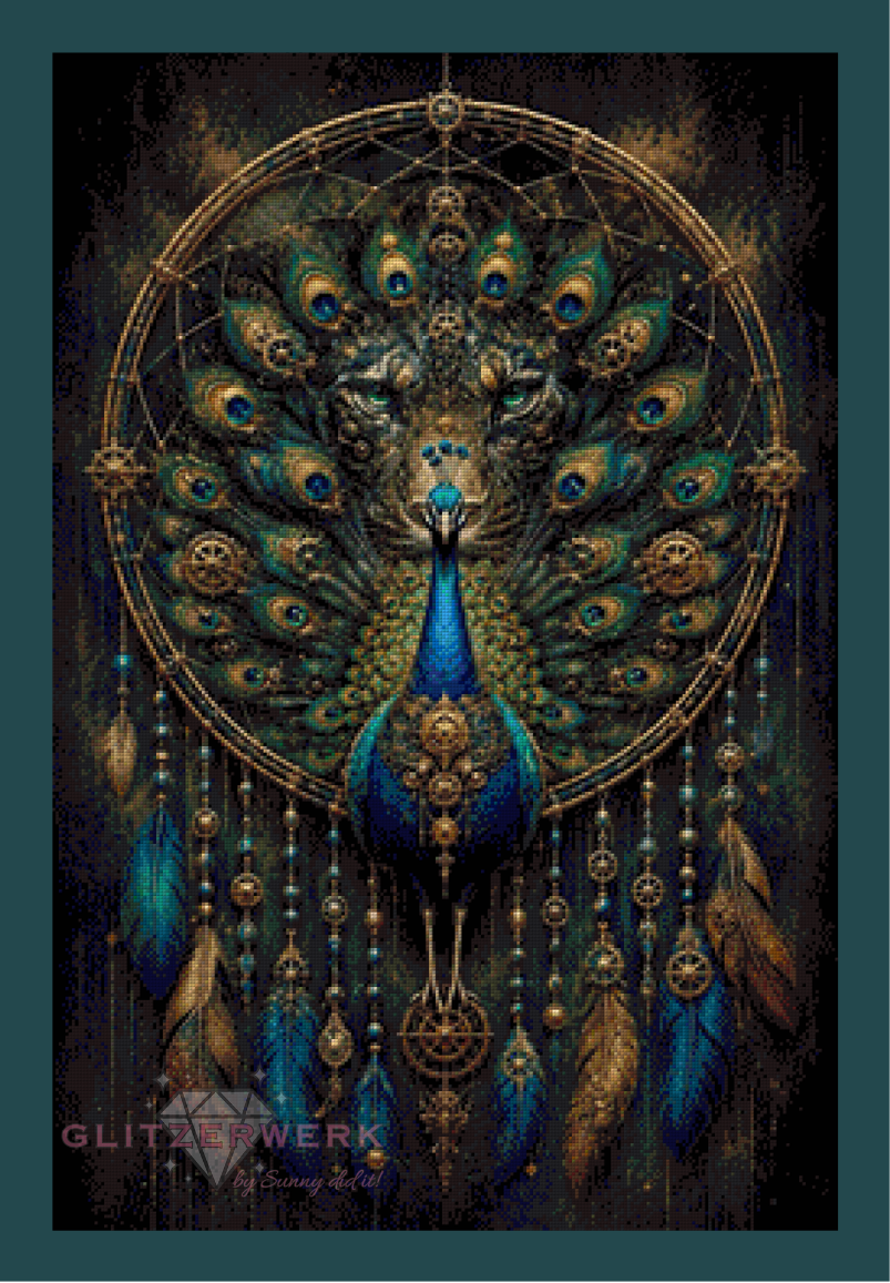 Traumpfau by Glitzerzwerg 60x90cm 110 Farben