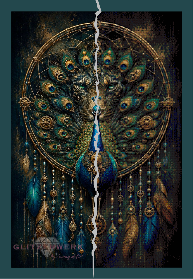 Traumpfau by Glitzerzwerg 60x90cm 110 Farben