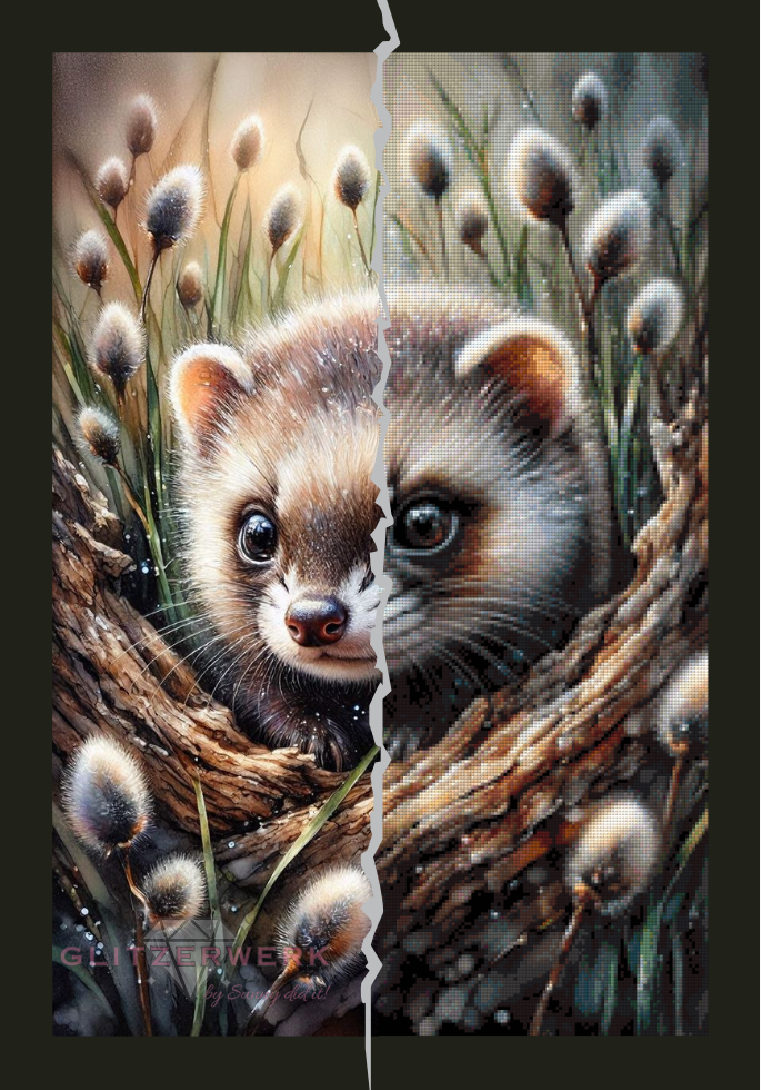 Neugieriges Frettchen by Teddy's Kreativchaos 50x75cm 110 Farben