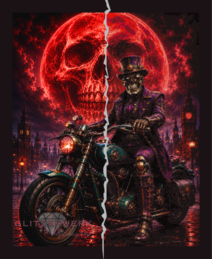 Skull Moon by Glitzerzwerk 60x75cm 100 Farben