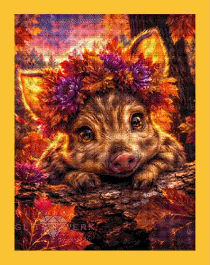 Herbstferkel by nerdylovelythings 50x65cm 105 Farben