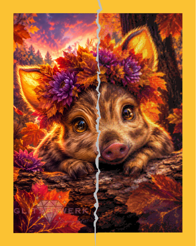 Herbstferkel by nerdylovelythings 50x65cm 105 Farben