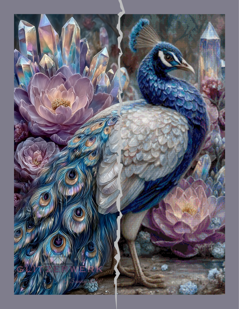 Crystal Peacock by Sandrietta_ai 60x80cm 105 Farben