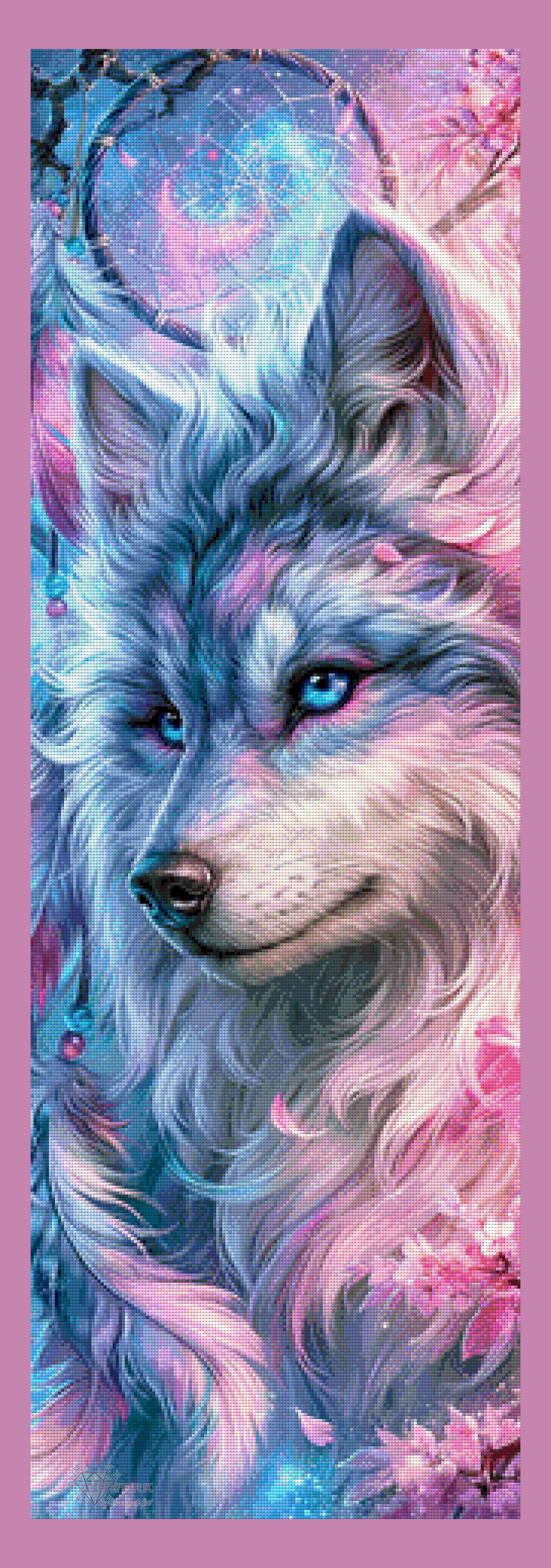 Dreaming Wolf by Sweet_Loco_AI 40x120cm 125 Farben