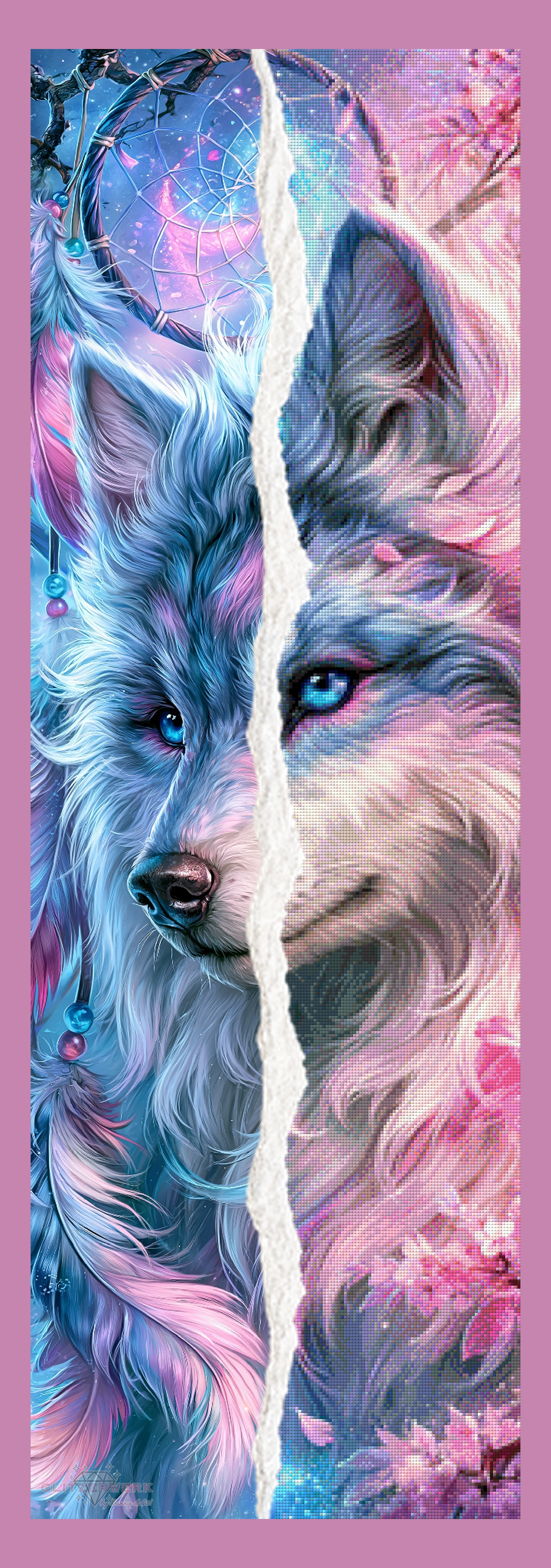 Dreaming Wolf by Sweet_Loco_AI 40x120cm 125 Farben