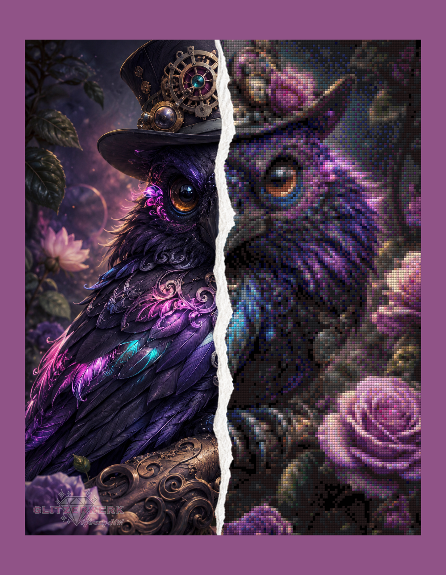 The purple Raven by nerdylovelythings 40x50cm 75 Farben
