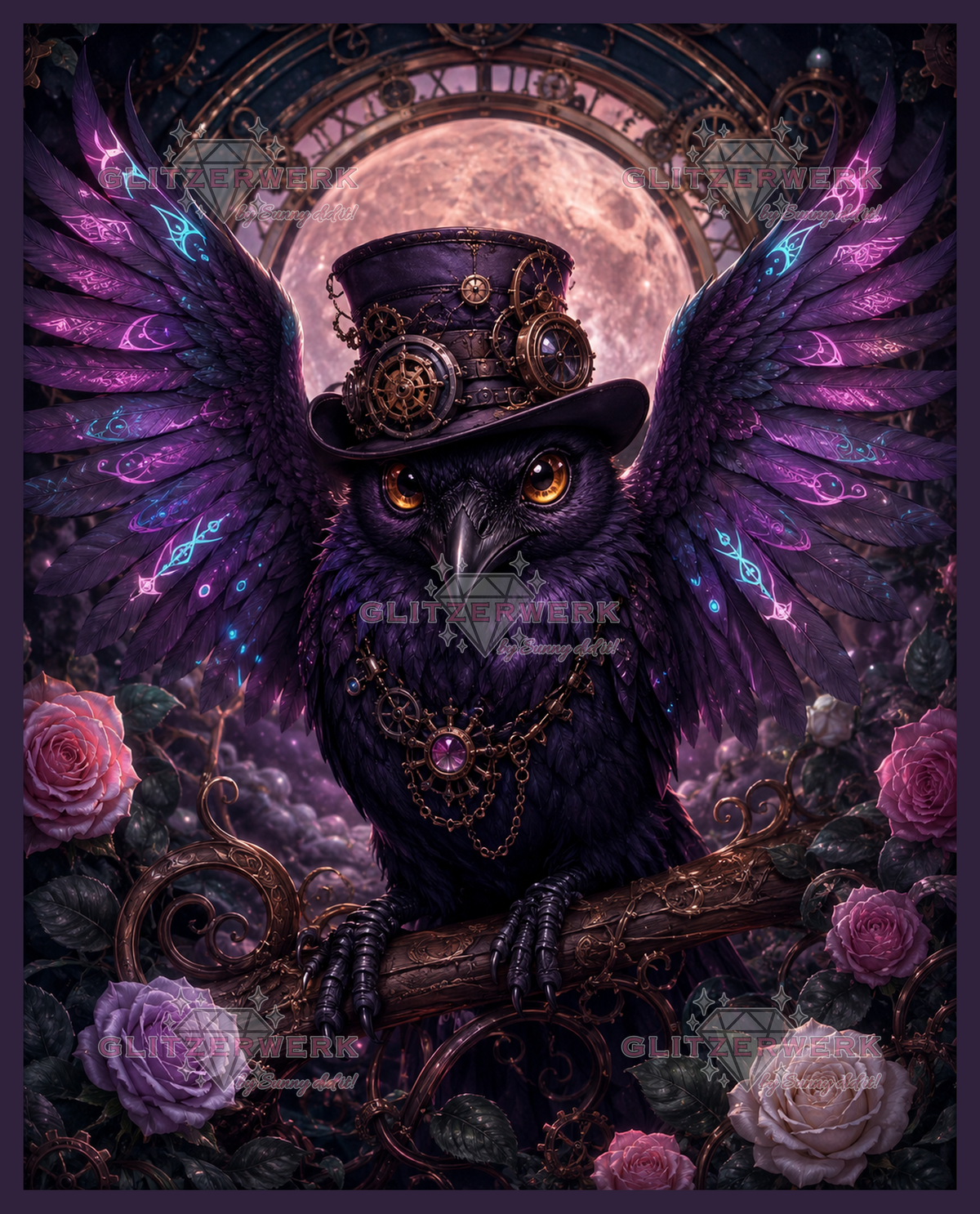 The violet Guardian by nerdylovelythings 60x75cm 85 Farben