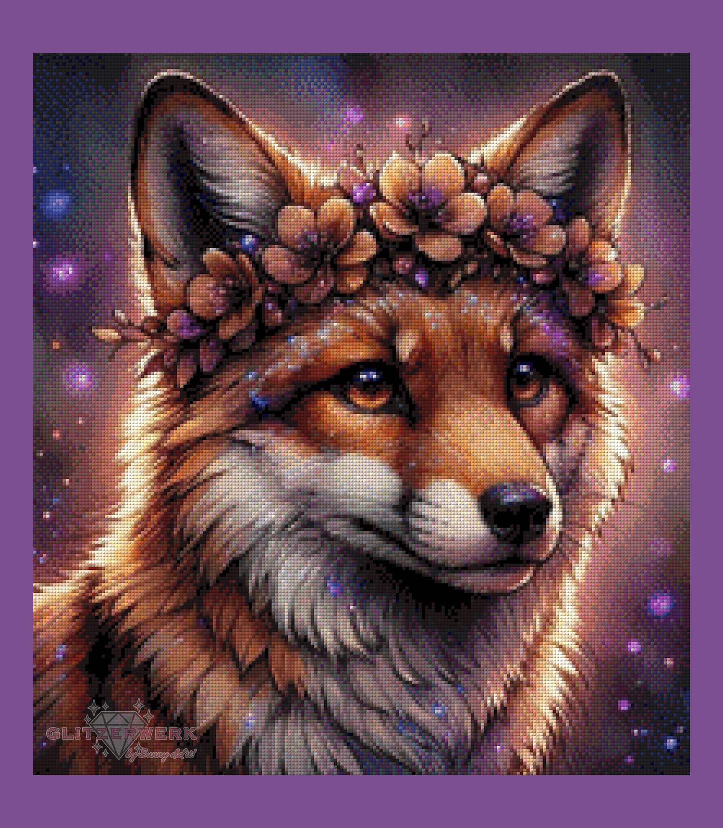 Blossom Fox by AI Design by JB 50x55cm 100 Farben