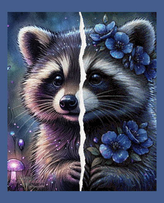 Moonlit Raccoon by AI Design by JB 50x60cm 110 Farben