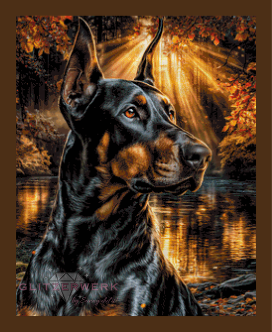 Dobermann by Funkelreich 60x75cm 95 Farben