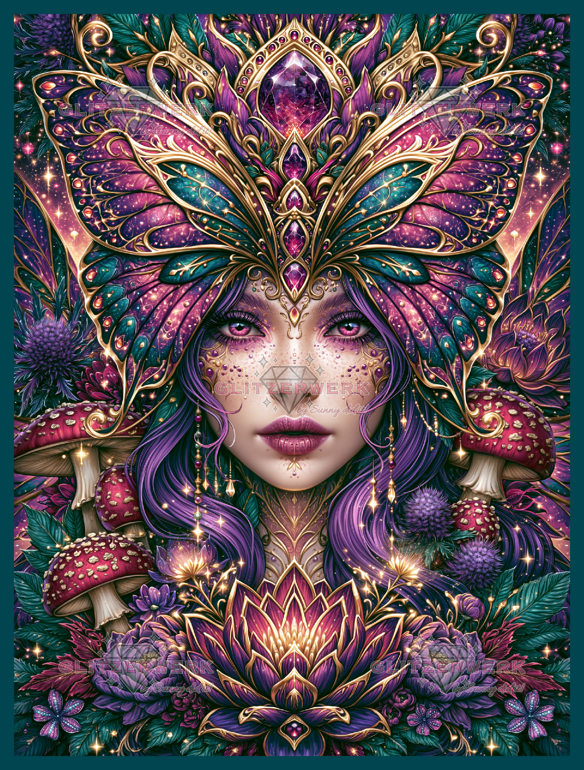 Butterflygirl by Funkelreich 60x80cm 125 Farben