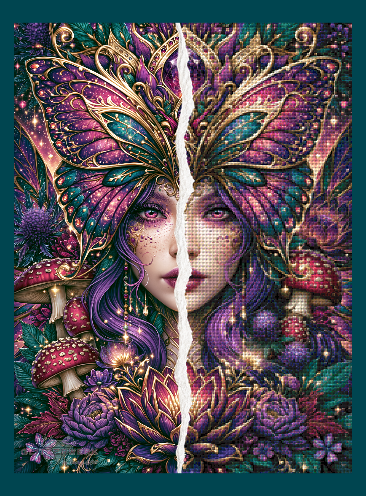 Butterflygirl by Funkelreich 60x80cm 125 Farben