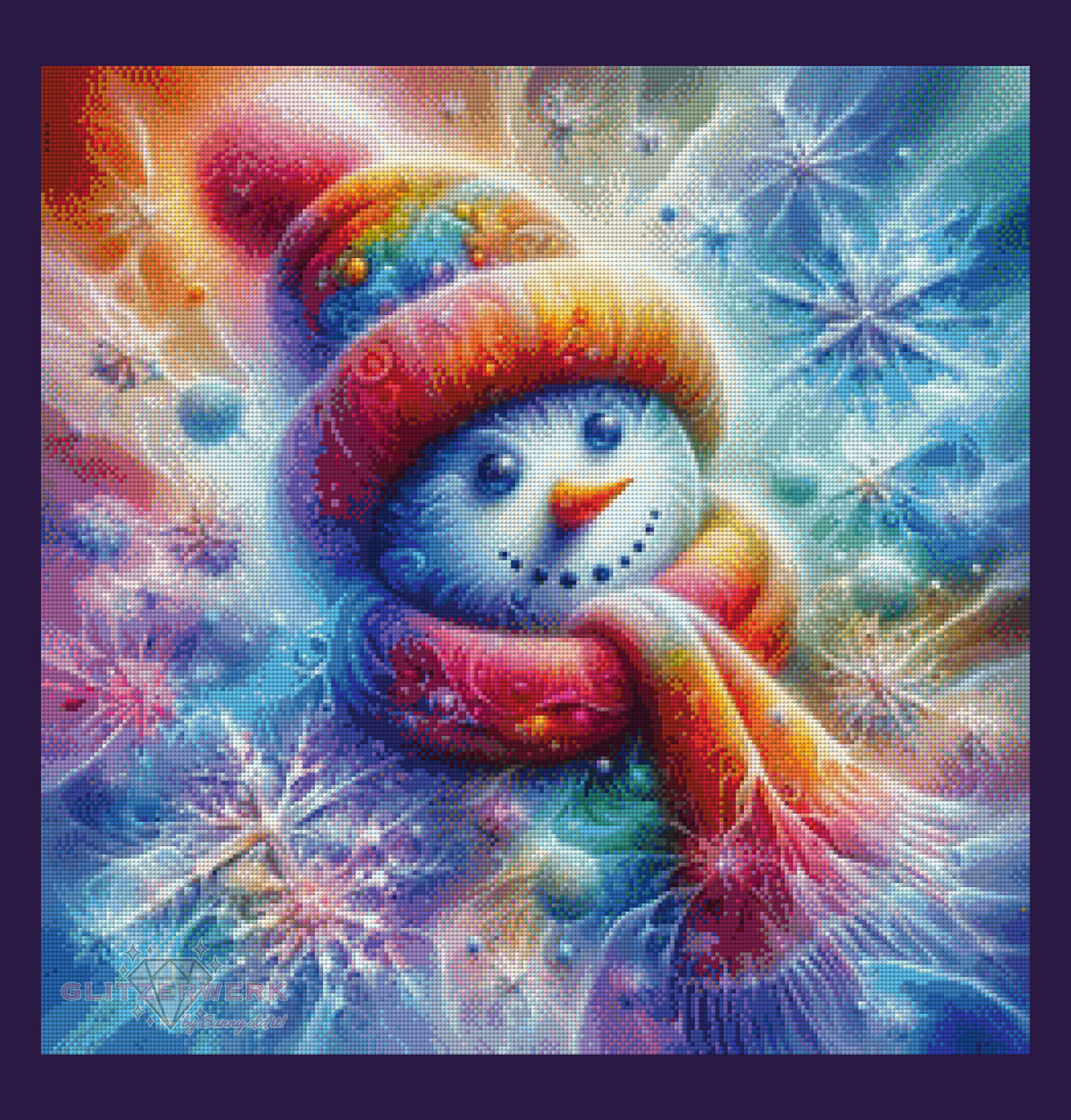 Bunter Winterfreund by Sunny did it! 60x60cm 96 Farben