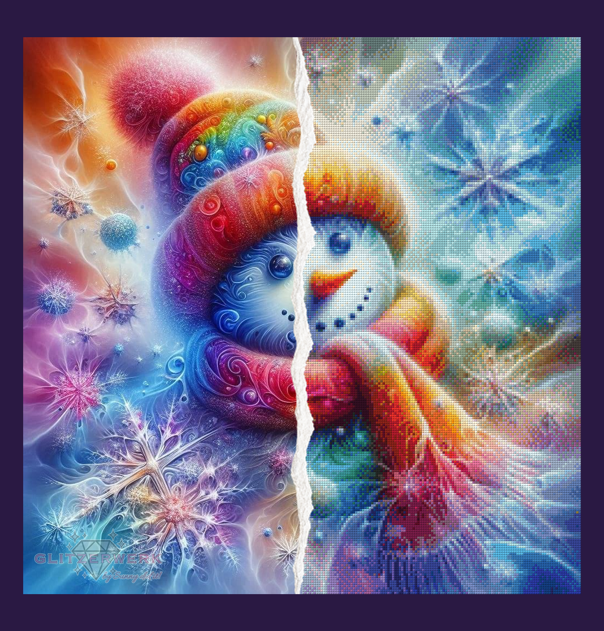 Bunter Winterfreund by Sunny did it! 60x60cm 96 Farben