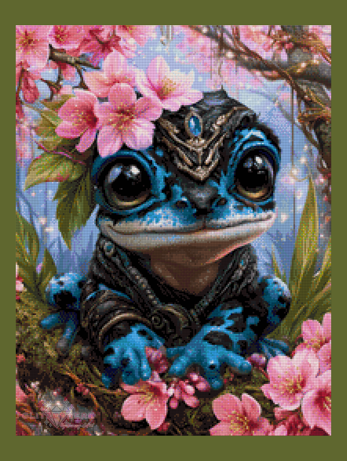 Cherry Blossom Frog by Funkelreich 50x65cm 110 Farben