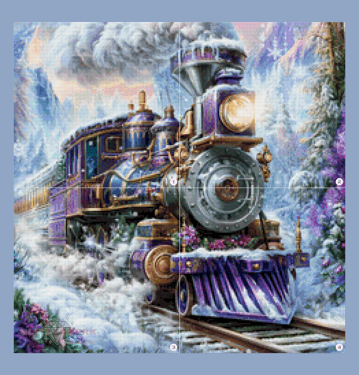Winterzauber-Express by Funkelreich 60x60cm 110 Farben