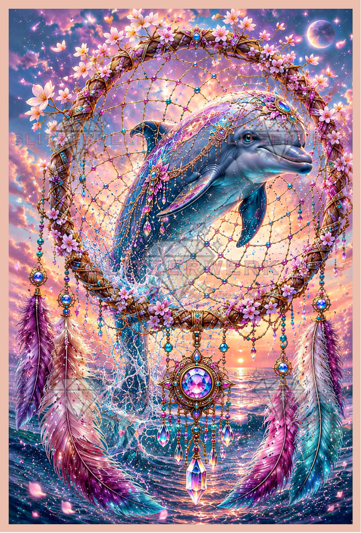 Delfin der Träume by Funkelreich 90x60cm 140 Farben
