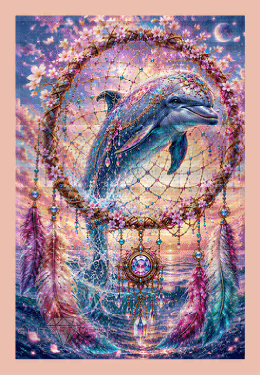 Delfin der Träume by Funkelreich 90x60cm 140 Farben
