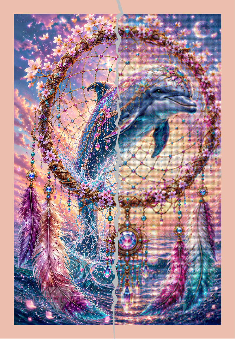 Delfin der Träume by Funkelreich 90x60cm 140 Farben