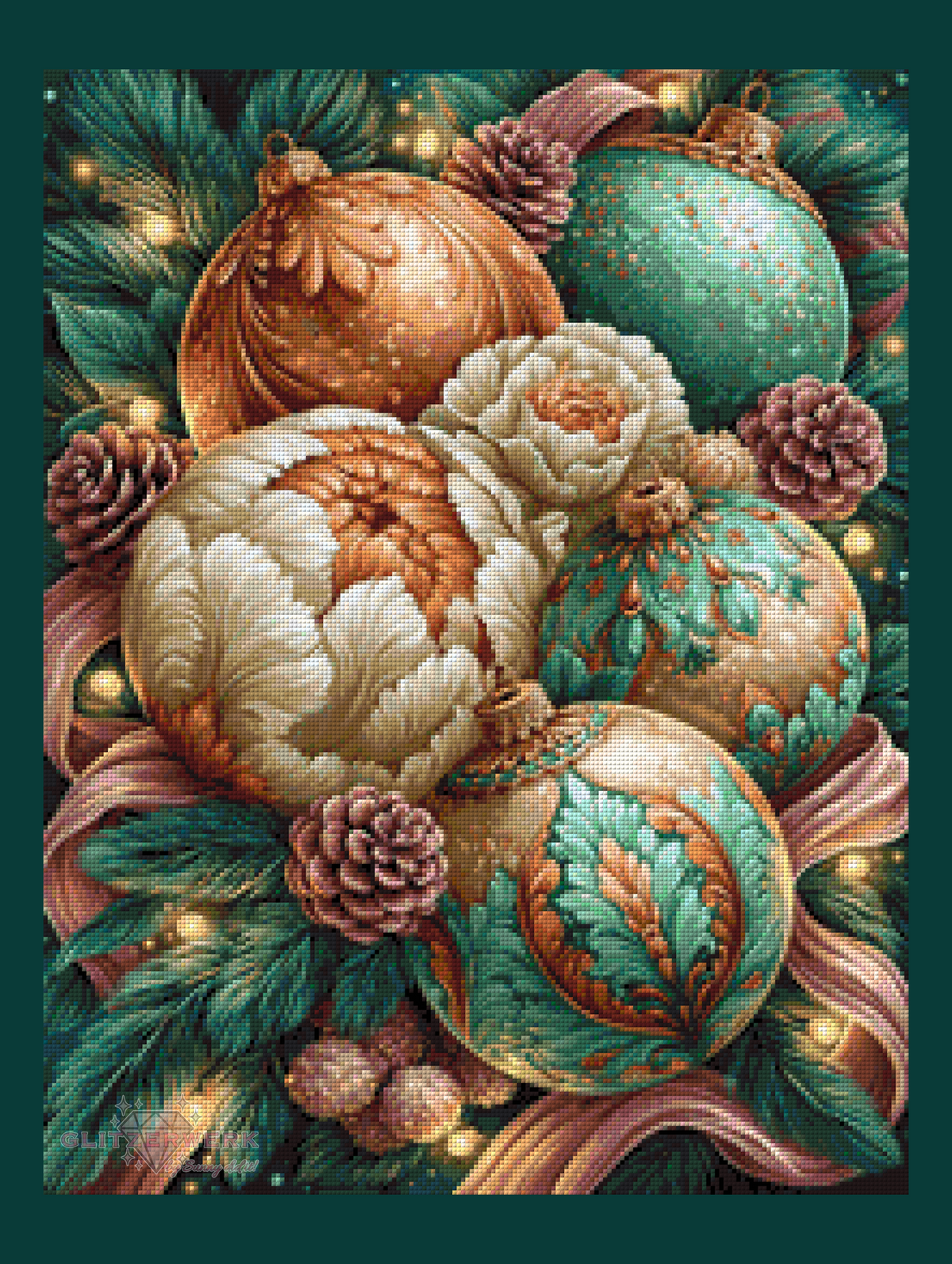 Weihnachtskugeln by Funkelreich 50x65cm 105 Farben