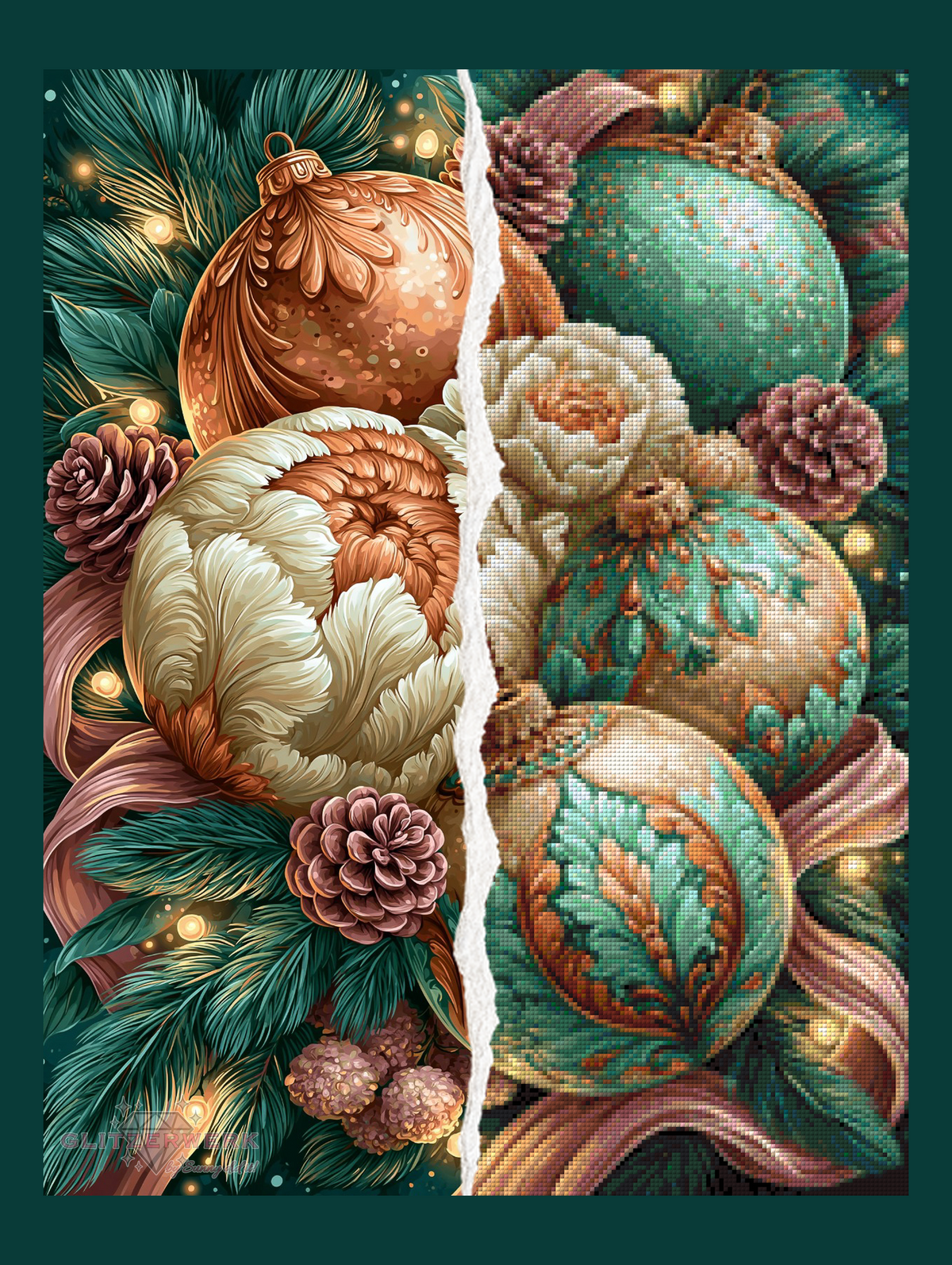 Weihnachtskugeln by Funkelreich 50x65cm 105 Farben
