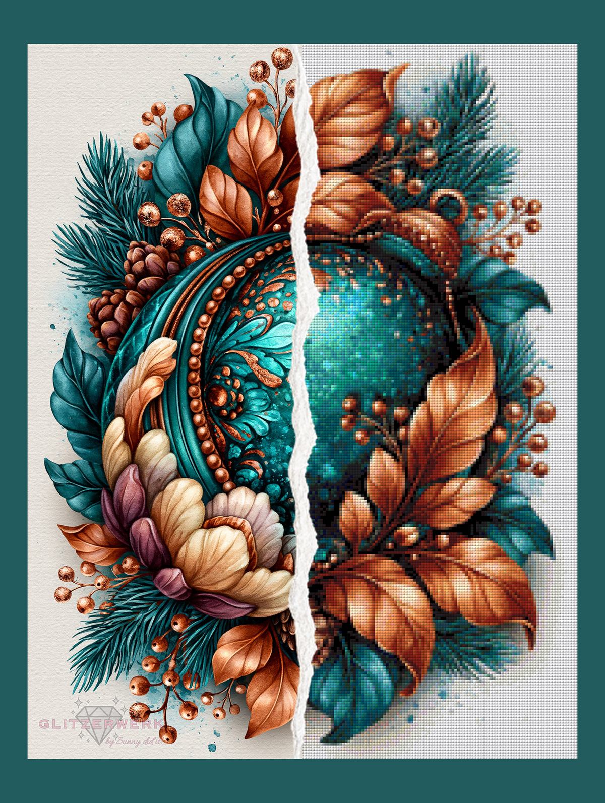 Weihnachtsornamente by Funkelreich 50x65cm 110 Farben