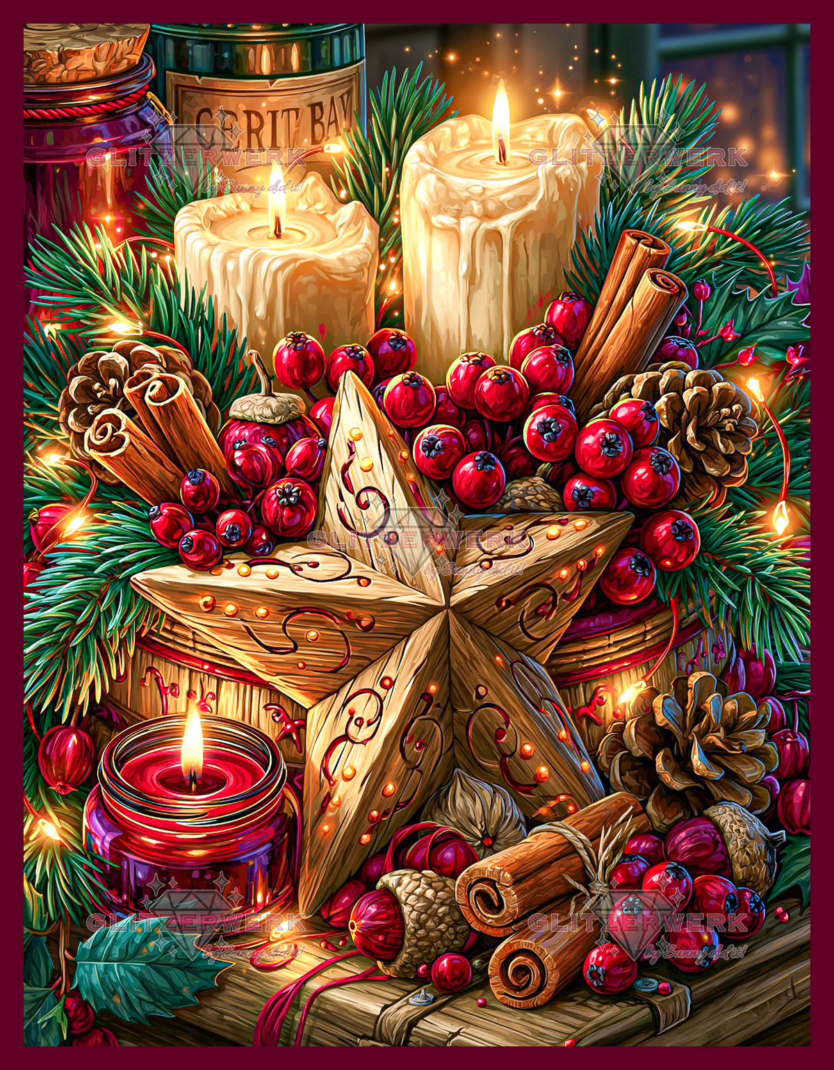 Weihnachtsstern by Funkelreich 50x65cm 115 Farben