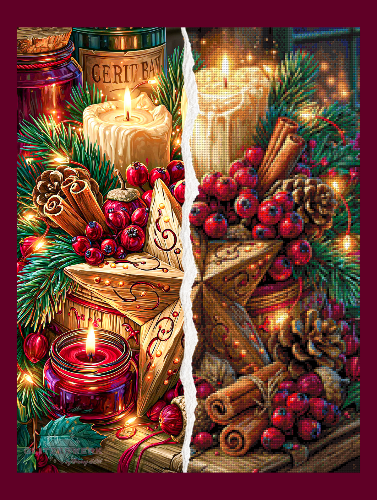 Weihnachtsstern by Funkelreich 50x65cm 115 Farben
