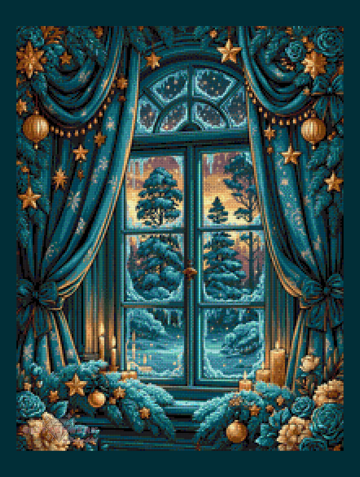 Winterfenster by Funkelreich 50x65cm 110 Farben