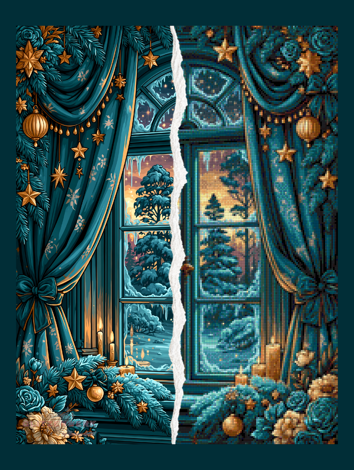 Winterfenster by Funkelreich 50x65cm 110 Farben