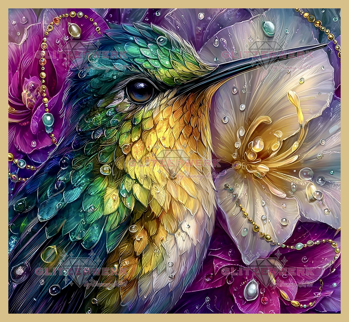 Emerald Wings by Sandrietta_ai 60x55cm 130 Farben