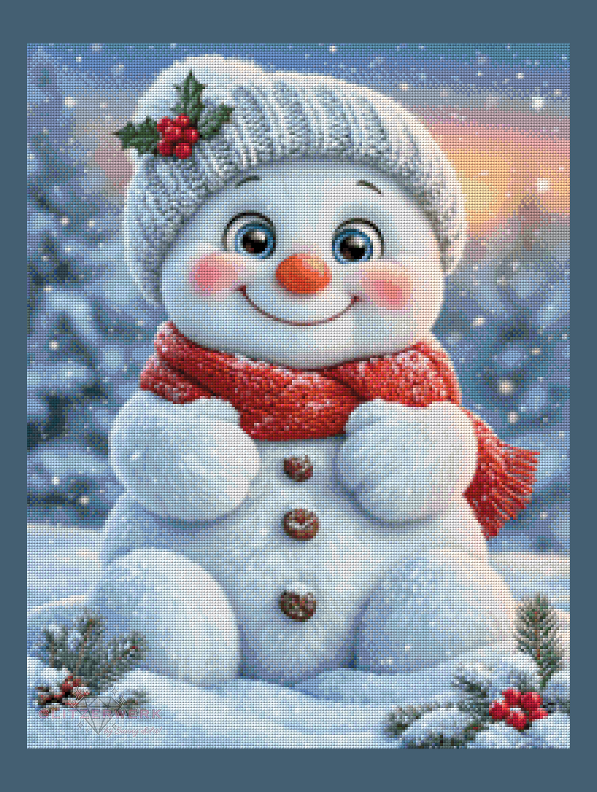 Snowman by Sweet_Loco_AI 50x65cm 100 Farben