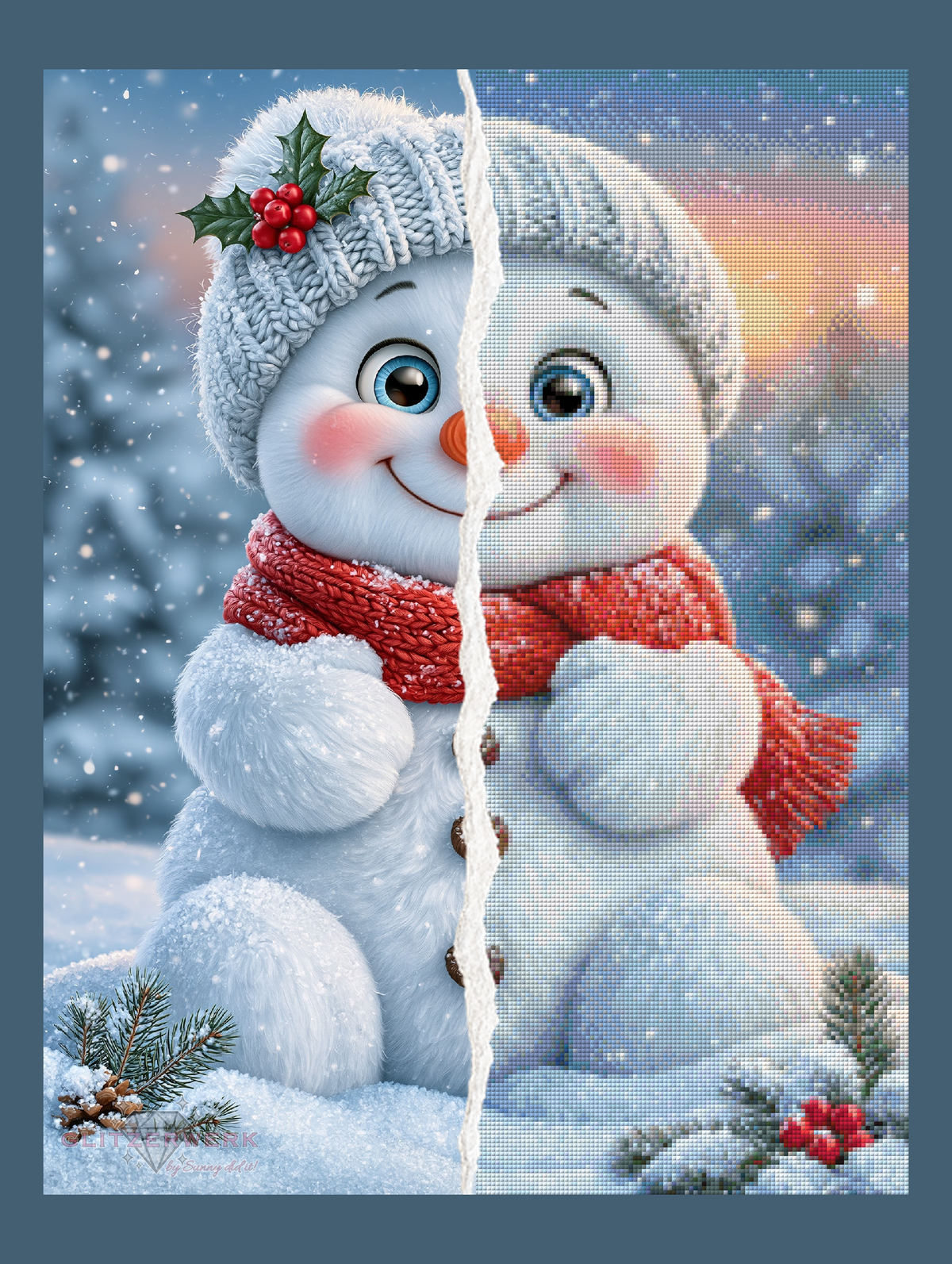 Snowman by Sweet_Loco_AI 50x65cm 100 Farben