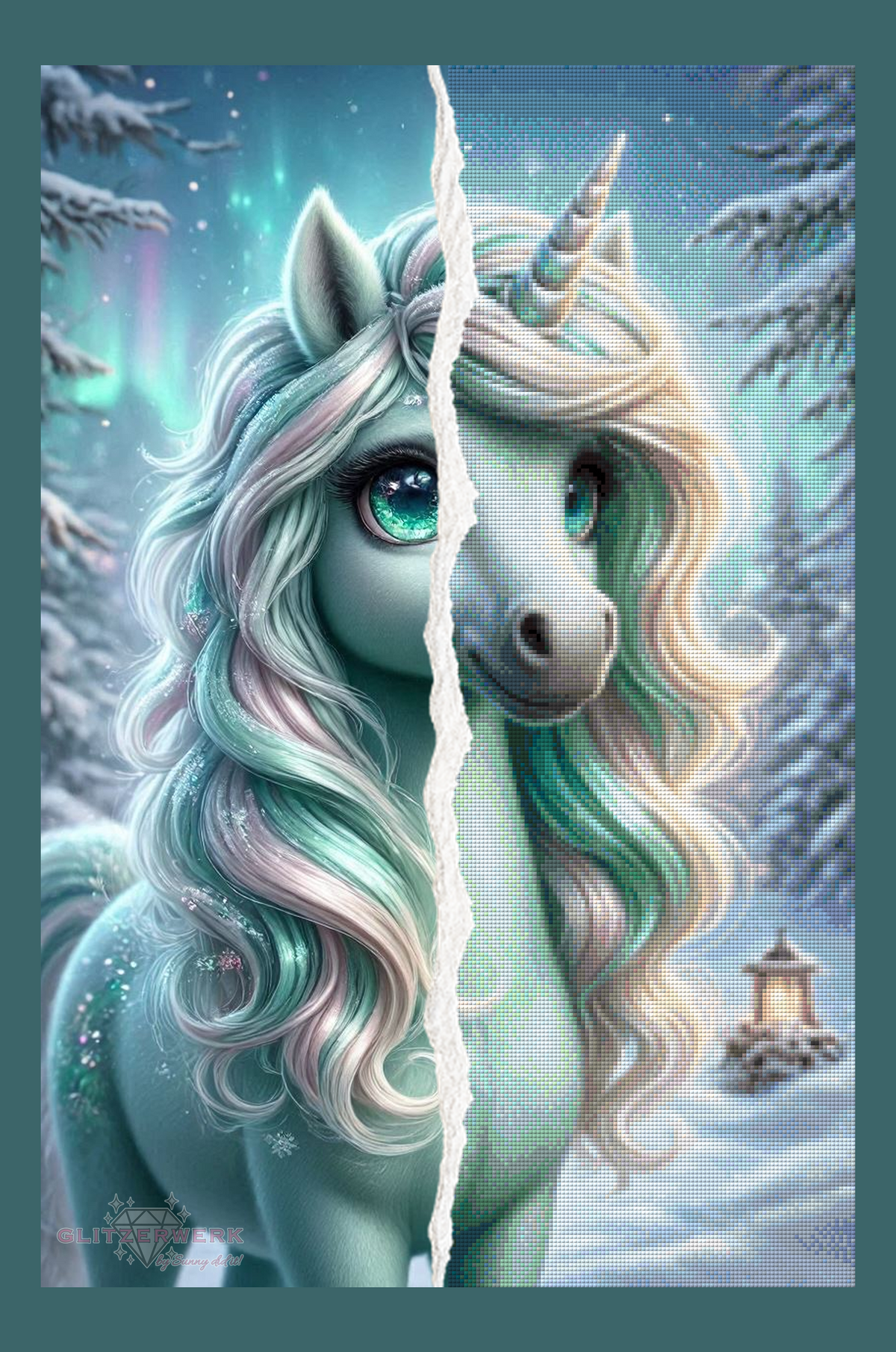 Green Unicorn by Teddy's Kreativchaos 50x75cm 95 Farben
