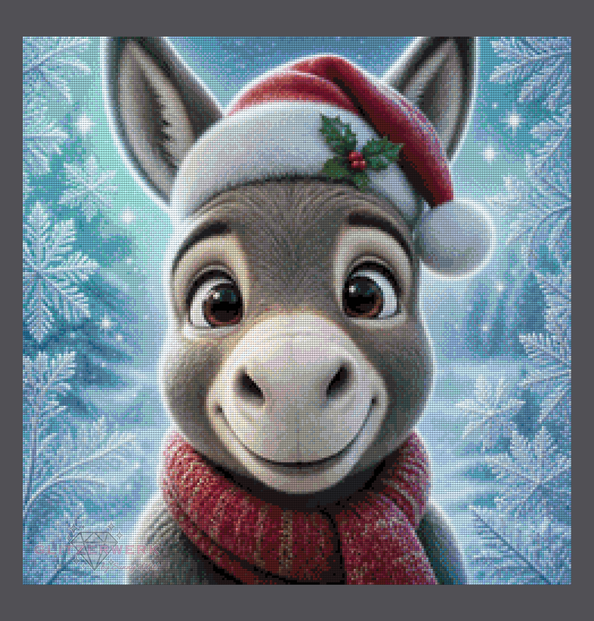 Christmas-Donkey by Silvia-ki 60x60cm 100 Farben