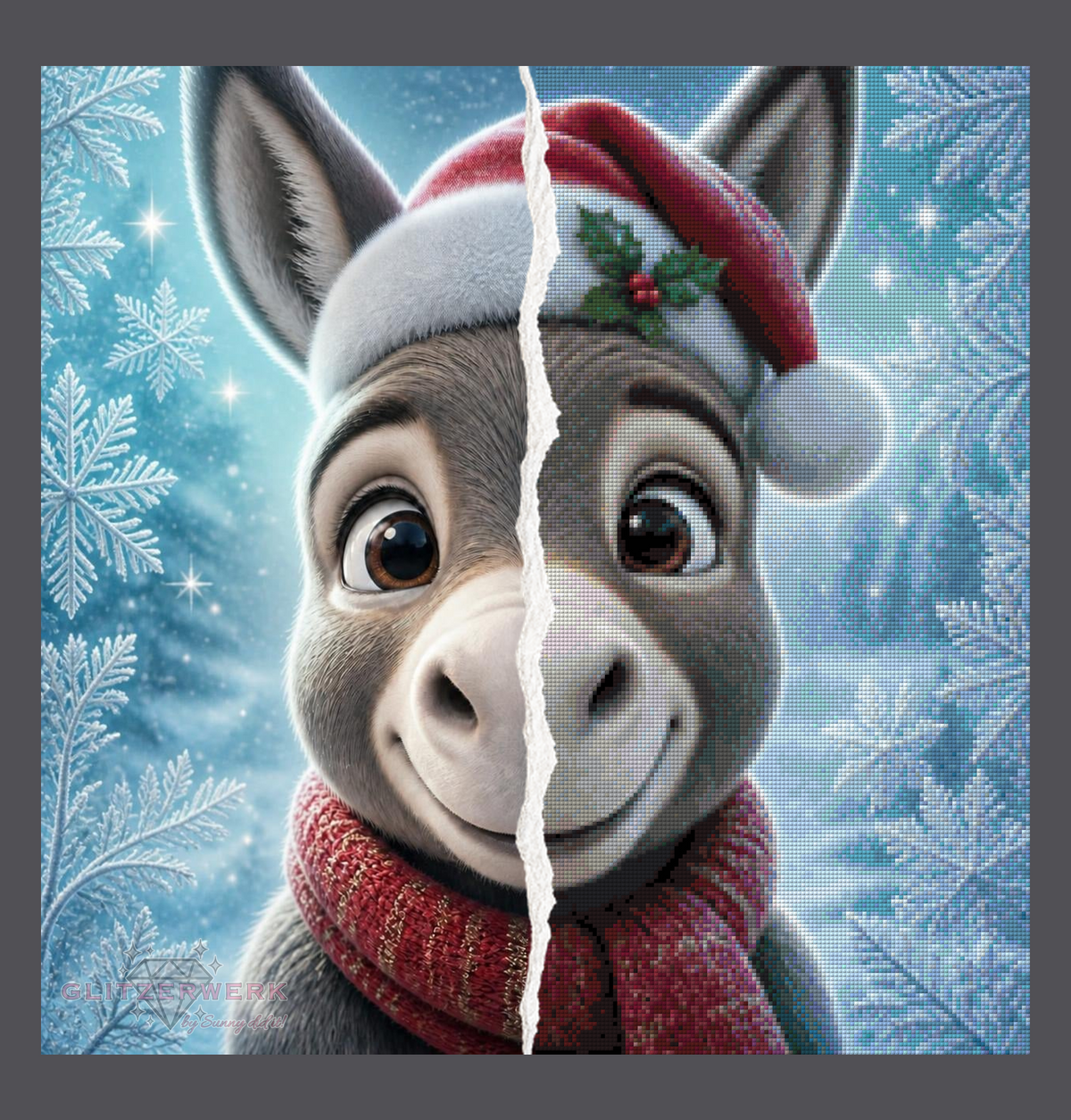Christmas-Donkey by Silvia-ki 60x60cm 100 Farben