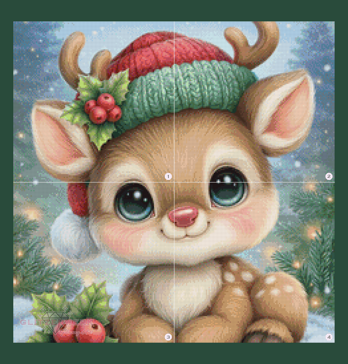 Rentierchen by Sweet_Loco-AI 60x60cm 100 Farben