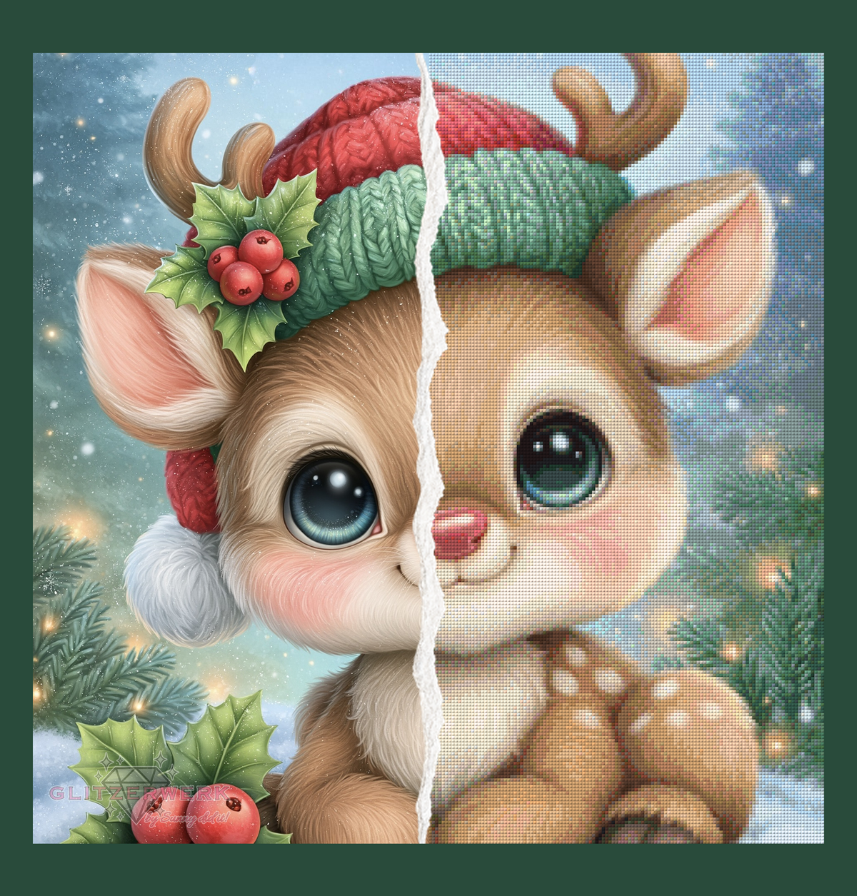 Rentierchen by Sweet_Loco-AI 60x60cm 100 Farben