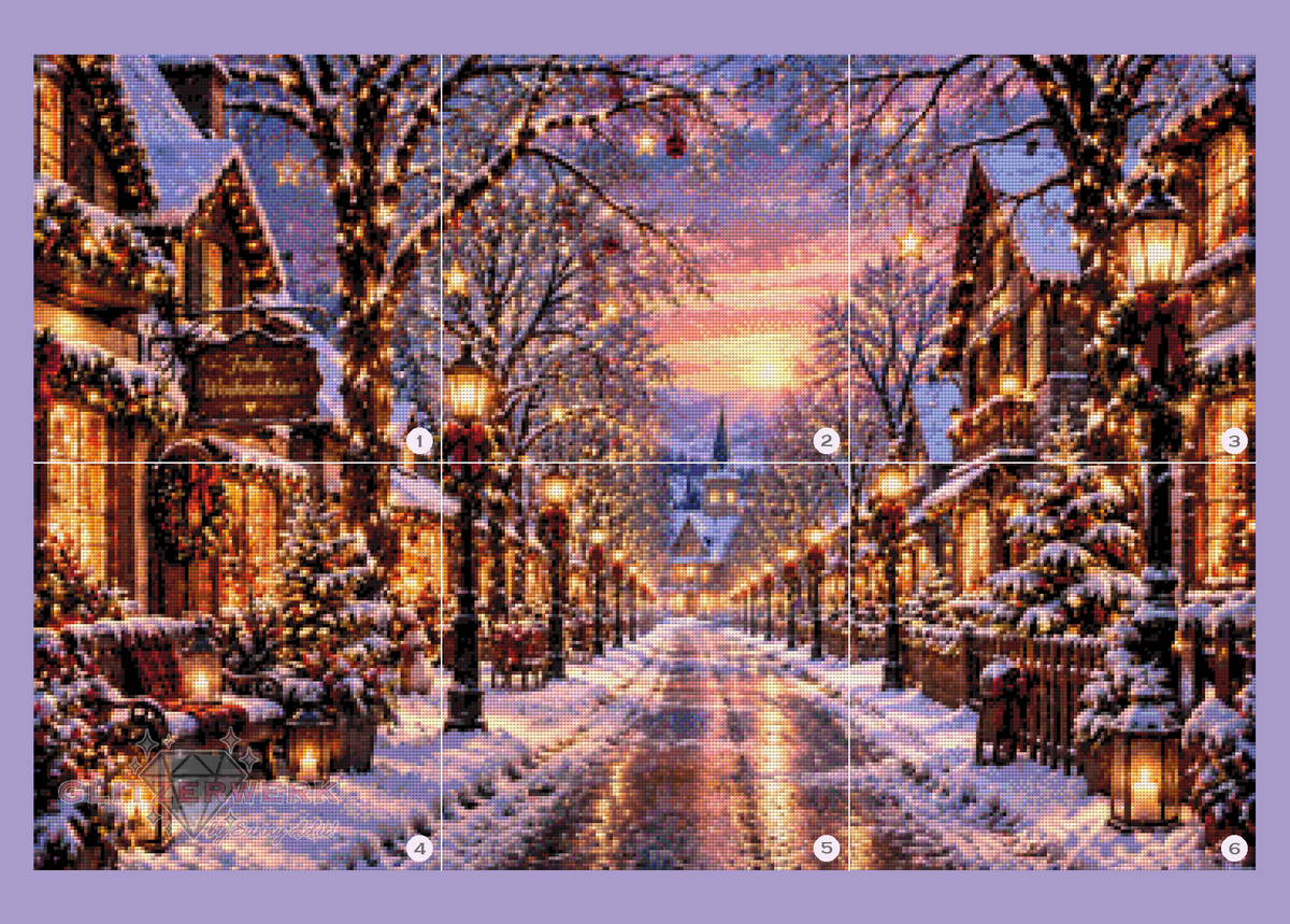 Dorf im WInter by Silvia-ki 90x60cm 120 Farben
