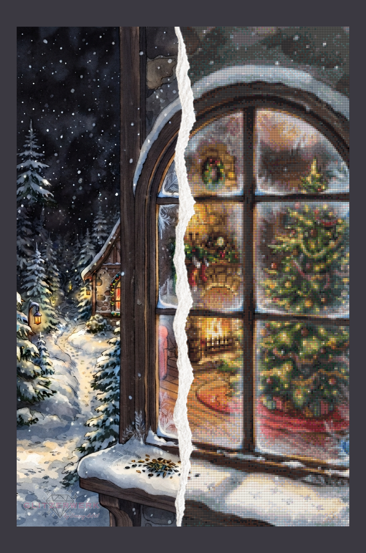 Weiße Weihnacht by MbS-Ai 50x75cm 95 Farben mit 8x Sondersteinen