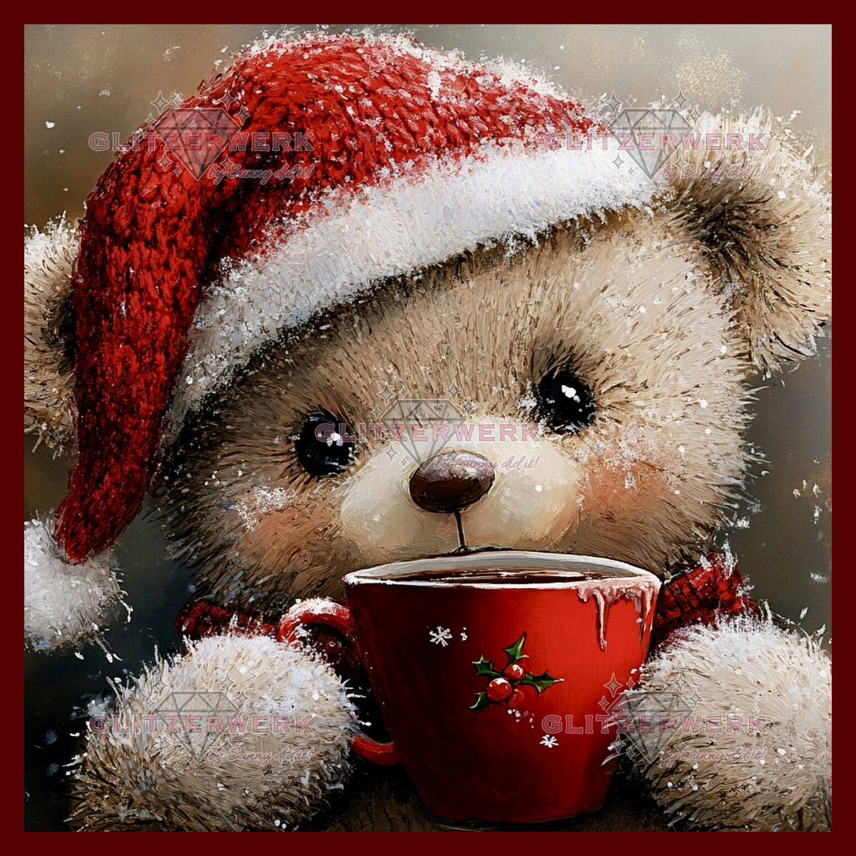 Adventsteddy by CaroFelicia 50x50cm 80 Farben