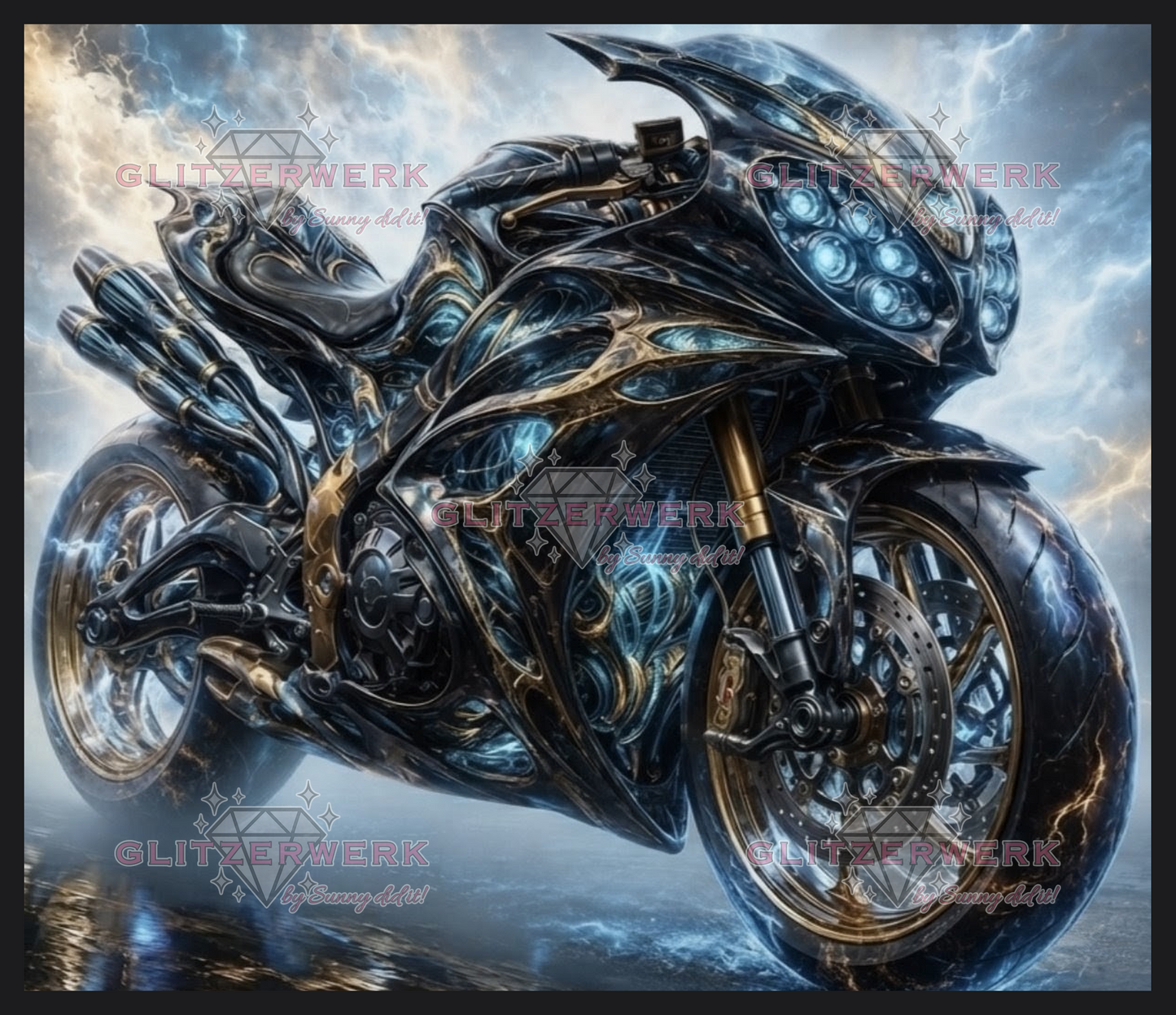 Future Bike by Kaira AI Art 70x60cm 100 Farben